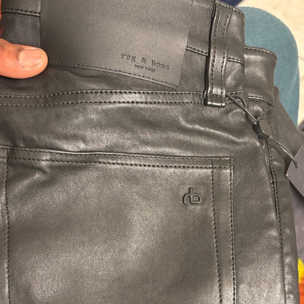 Rag & Bone Charcoal Leather Pants